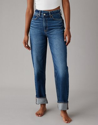 AE Super High-Waisted Baggy Wide-Leg Cuffed Jean