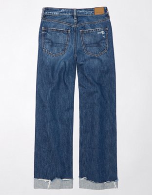 AE Super High-Waisted Baggy Wide-Leg Cuffed Jean