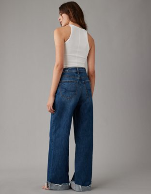 AE Super HighWaisted Baggy WideLeg Cuffed Jean