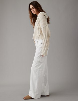 AE Dreamy Drape Stretch Super High-Waisted Cargo Baggy Wide-Leg Jean