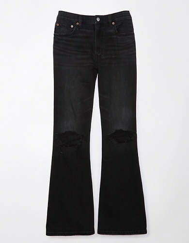AE Dreamy Drape Strigid Ripped Low-Rise Baggy Flare Jean AE Dreamy Drape Strigid Ripped Low-Rise Baggy Flare Jean