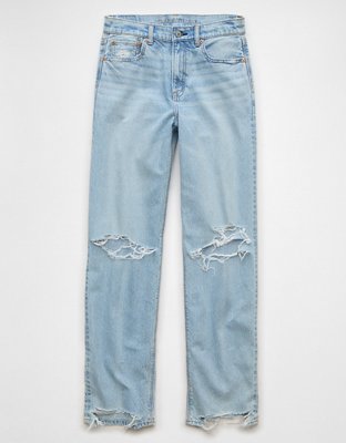 AE Strigid Super High-Waisted Baggy Straight Ripped Jean