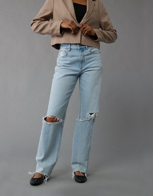 AE Strigid Ripped Super High-Waisted Baggy Straight Jean