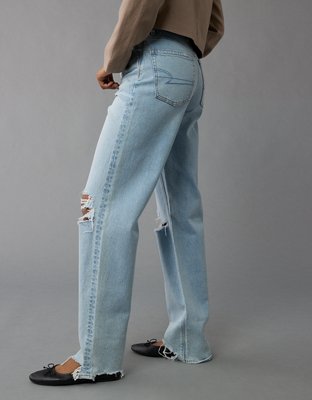 AE Strigid Ripped Super High-Waisted Baggy Straight Jean