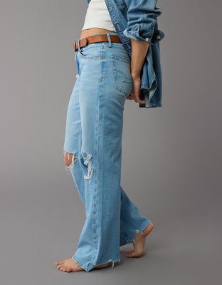 AE Strigid Low-Rise Baggy Flare Ripped Jean