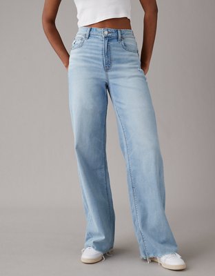 AE Dreamy Drape Stretch Super High-Waisted Baggy Wide-Leg Jean