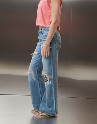AE Pride Strigid Low-Rise Baggy Flare Ripped Jean