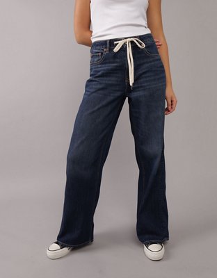 AE Dreamy Drape Stretch Super High-Waisted Baggy Wide-Leg Jean