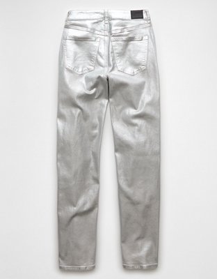 AE Stretch Metallic Super High-Waisted Baggy Straight Jean