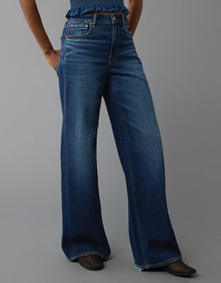 AE Dreamy Drape Stretch Super High-Waisted Baggy Wide-Leg Jean