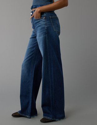 AE Dreamy Drape Stretch Super High-Waisted Baggy Wide-Leg Jean