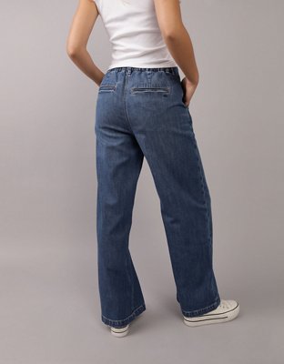 AE Dreamy Drape Stretch Super High-Waisted Baggy Wide-Leg Trouser Jean