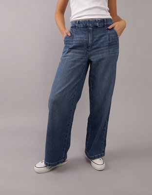 AE Dreamy Drape Stretch Super High-Waisted Baggy Wide-Leg Trouser Jean