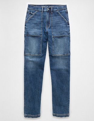 AE Stretch Super High-Waisted Baggy Straight Utility Jean