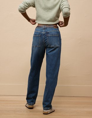 AE Stretch Super High-Waisted Baggy Straight Utility Jean