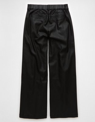 AE Stretch High-Waisted Ultra Wide-Leg Coated Trouser Jean