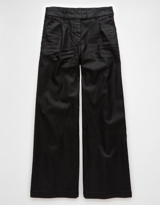 AE Stretch High-Waisted Ultra Wide-Leg Coated Trouser Jean