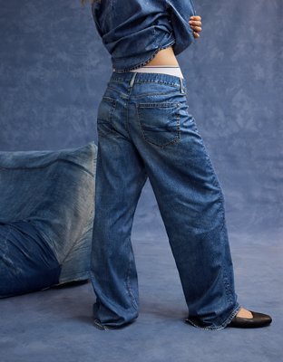 Женские джинсы American Eagle AE x Aerie DBL Take Super High-Waisted Baggy Wide-Leg Pant — фото 2