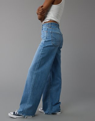 AE Dreamy Drape Stretch Super High-Waisted Baggy Wide-Leg Jean