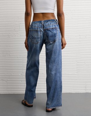 AE Stretch Mid-Rise Baggy Wide-Leg Jean