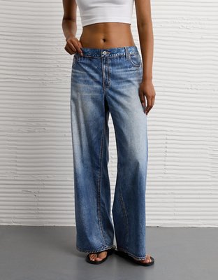 AE Stretch Mid-Rise Baggy Wide-Leg Jean