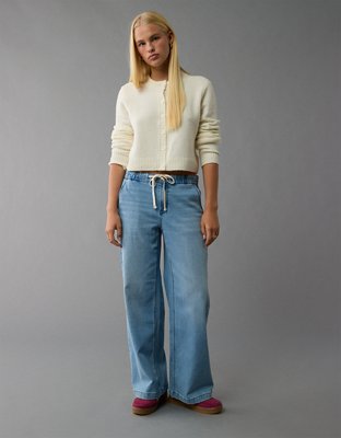 Женские джинсы American Eagle AE Dreamy Drape Cozy Low-Rise Baggy Wide-Leg Jean — фото 4