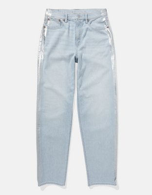 AE Strigid Super High-Waisted Baggy Straight Side Stripe Jean