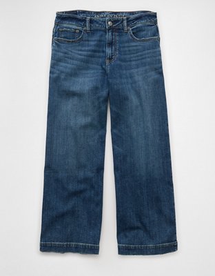 AE Stretch Low-Rise Baggy Wide-Leg Crop Jean