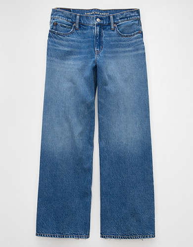 AE Dreamy Drape Strigid Ripped Low-Rise Baggy Flare Jean AE Dreamy Drape Strigid Ripped Low-Rise Baggy Flare Jean