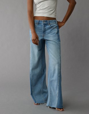 DARK FOG★Vintage patchwork ripped wide-leg jeans DF42 Aelfric Eden Mens Jeans Ripped Patchwork Fringe Denim Pants