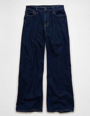 AE Super High-Waisted Baggy Wide-Leg Jean Women's Dark Rinse 12 Regular