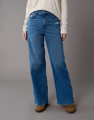 AE Dreamy Drapey Stretch Super High-Waisted Baggy Wide-Leg Jean