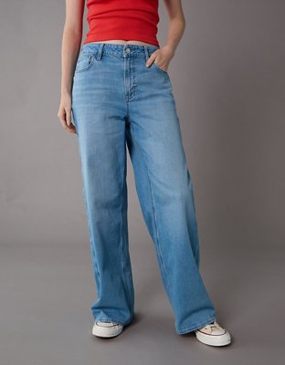 AE Dreamy Drapey Stretch Super High-Waisted Baggy Wide-Leg Jean