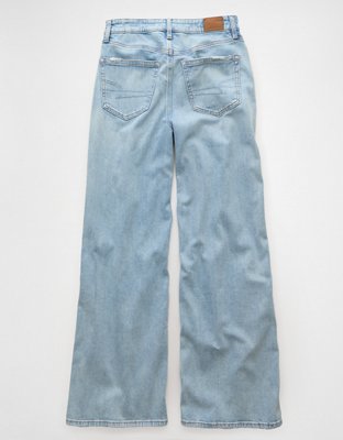 AE Dreamy Drapey Stretch Ripped Super High-Waisted Baggy Wide-Leg Jean