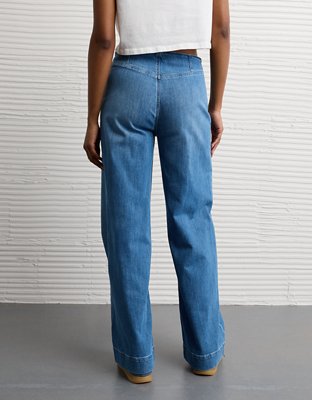 Jean ample à jambe large à taille très haute extensible Drapé de rêve AE