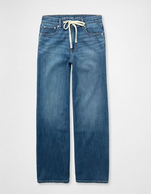 AE Dreamy Stretch Super High-Waisted Wide-Leg Jean Drapeado Holgado