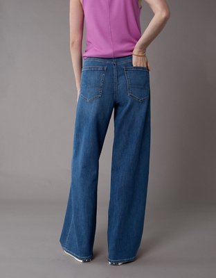 AE Dreamy Drapey Stretch Super High-Waisted Baggy Wide-Leg Jean