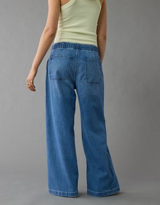 AE Stretch Low-Rise Ultra Wide-Leg Pull-On Jean AE