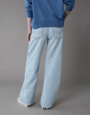 AE Dreamy Drapey Stretch Super High-Waisted Baggy Wide-Leg Jean