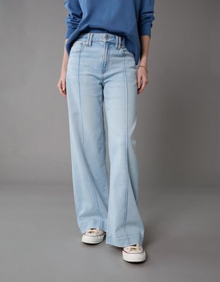AE Dreamy Drapey Stretch Super High-Waisted Baggy Wide-Leg Jean