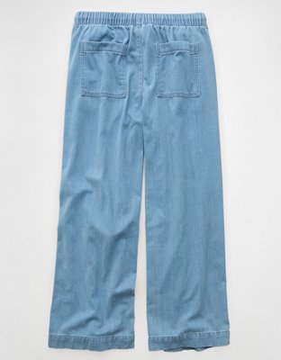 Jean à jambe ultra large à taille basse Drapé de rêve douillet AE