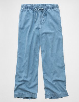 Jean à jambe ultra large à taille basse Drapé de rêve douillet AE