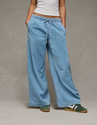 新品 ALLAROUND×STINGRAY Denim Pants AE Cozy Dreamy Drape Low-Rise Ultra Wide-Leg Jean | American Eagle