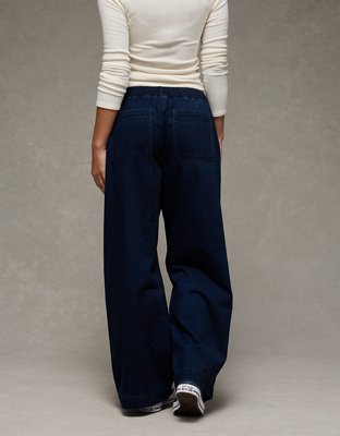 AE Cozy Dreamy Drape Low-Rise Ultra Wide-Leg Jean