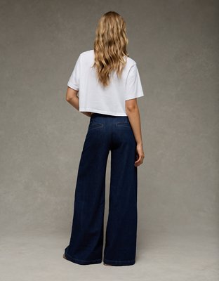 Женские джинсы American Eagle AE Dreamy Drape Baggy A-Line Fit, цвет: Тёмно-синий — фото 2