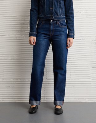 AE Shimmer Low-Rise Cuffed Ex-Boyfriend Jean