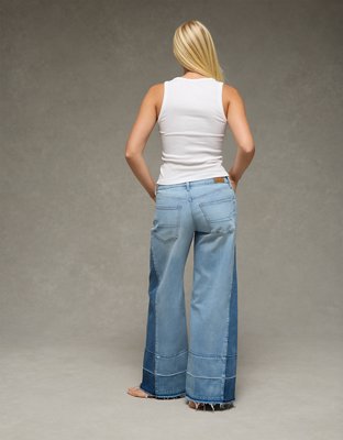 AE Dreamy Drape Patchwork Low-Rise Baggy Wide-Leg Jean