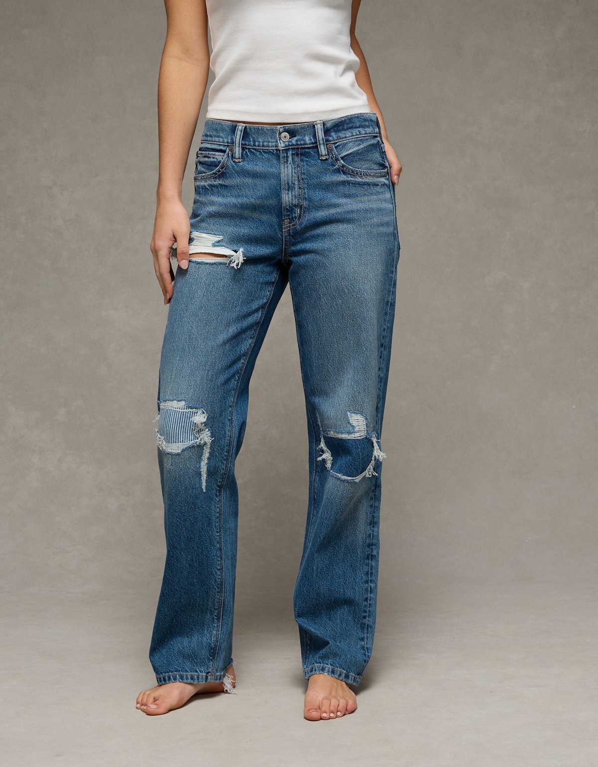AE Strigid Low-Rise Baggy Straight Jean - image 2