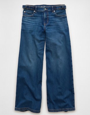 Женские джинсы American Eagle AE Low-Rise Baggy Wide-Leg, цвет: Tinted Medium — фото 3
