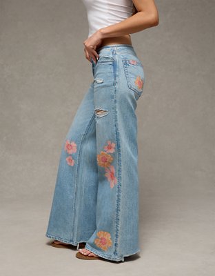 AE Dreamy Drape Stretch Super Low-Rise Baggy Flare Jean